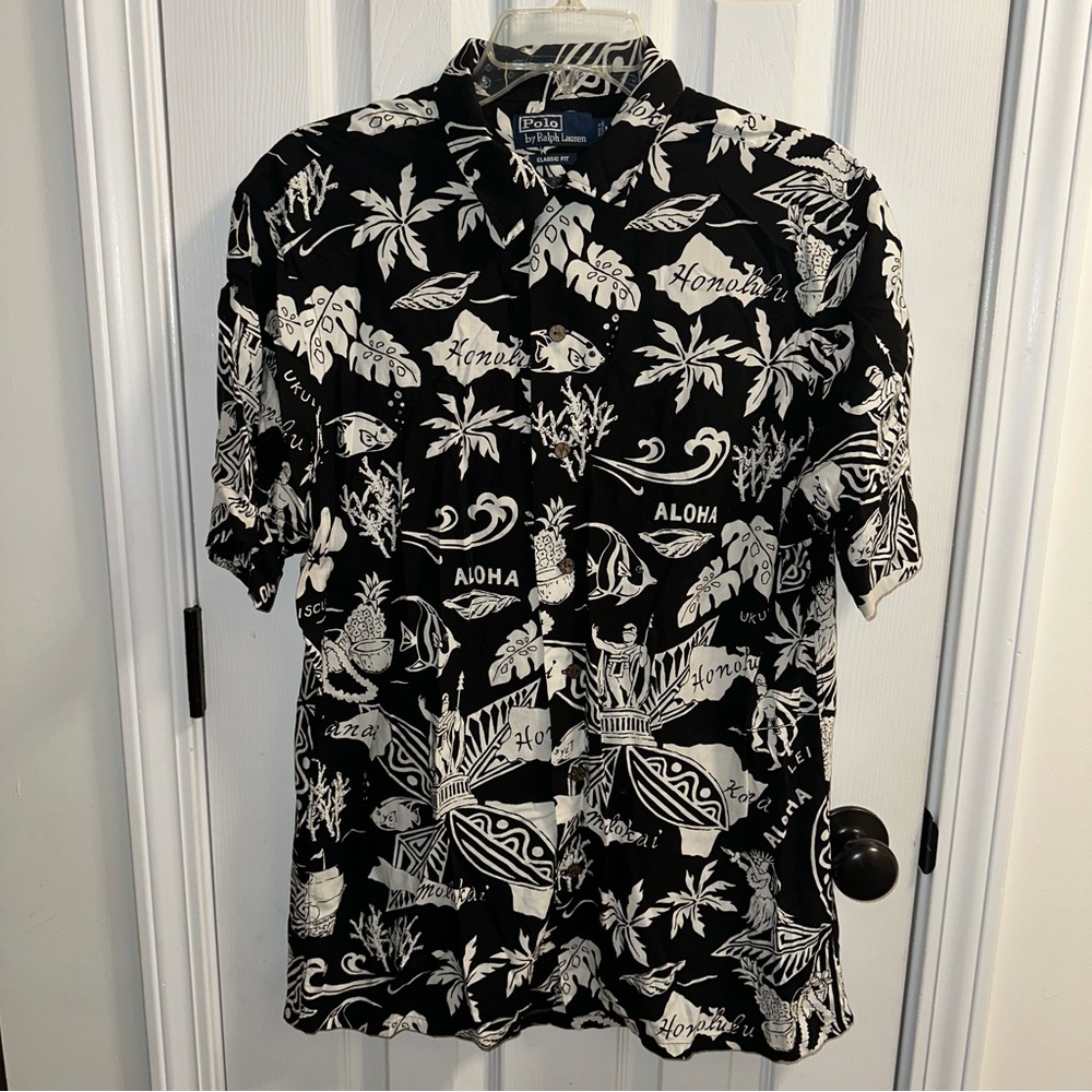 Polo Ralph Lauren Hawaiian Silk Blend Button Down Shirt